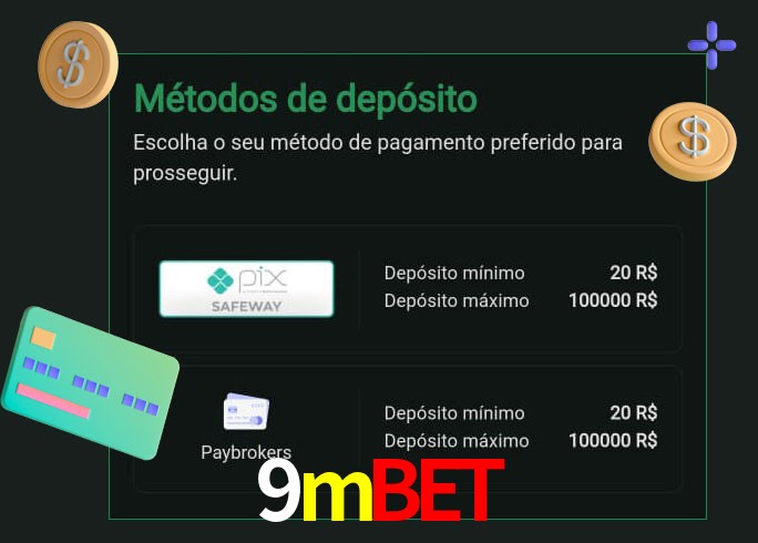 O cassino 9mbet oferece uma grande variedade de métodos de pagamento